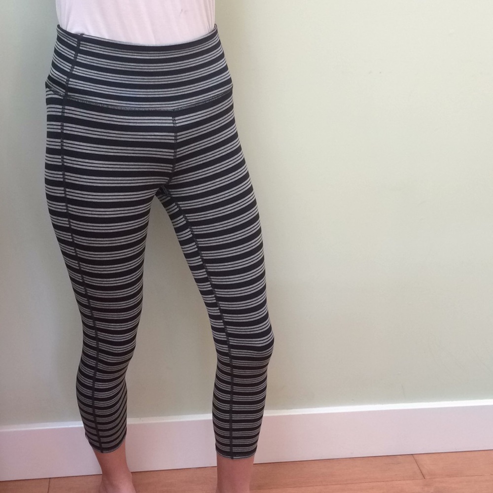 Striped Athleta Workout Leggings